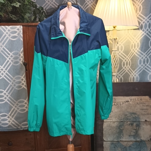 Totes Teal and Blue Fully Lined Zip Up Rain Jacket XL - Picture 1 of 8